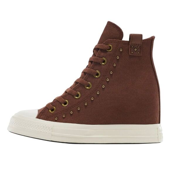 LAST Converse Women's Chuck Taylor All Star Wedge Platform Studded Western Brown - Picture 10 of 12